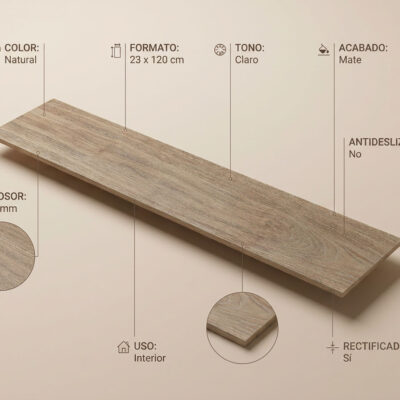 Plancha de suelo porcelanico Civic Cenere