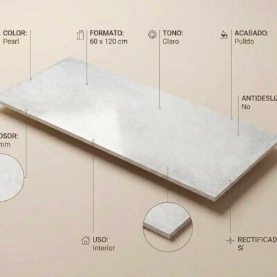 Azulejo de suelo porcelánico gris perla Com