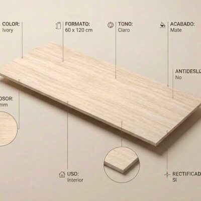 Azulejo porcelánico Fortune Ivory 60x12