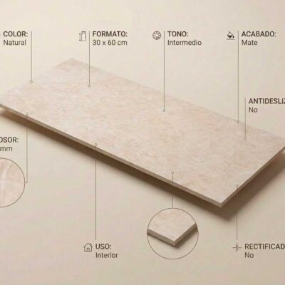 Azulejo porcelánico Premiere Natural 30x60 cm con acabado