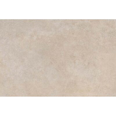 Foto de producto de un azulejo rectangular Feroe Greige, que muestra una sutil textura de imitación de piedra en un tono neutro que combina gris y beige.