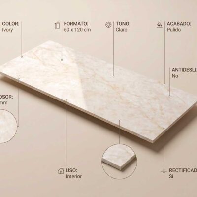 Suelo porcelánico Doncella Ivory 60x