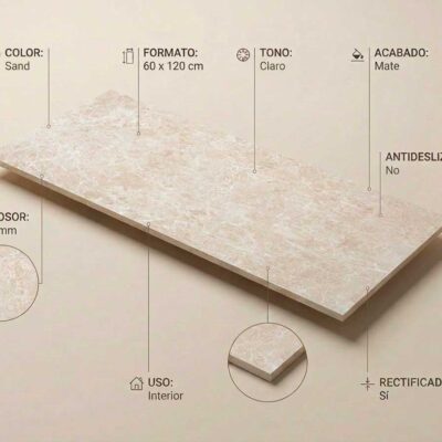 Una baldosa porcelánica Charisma Sand