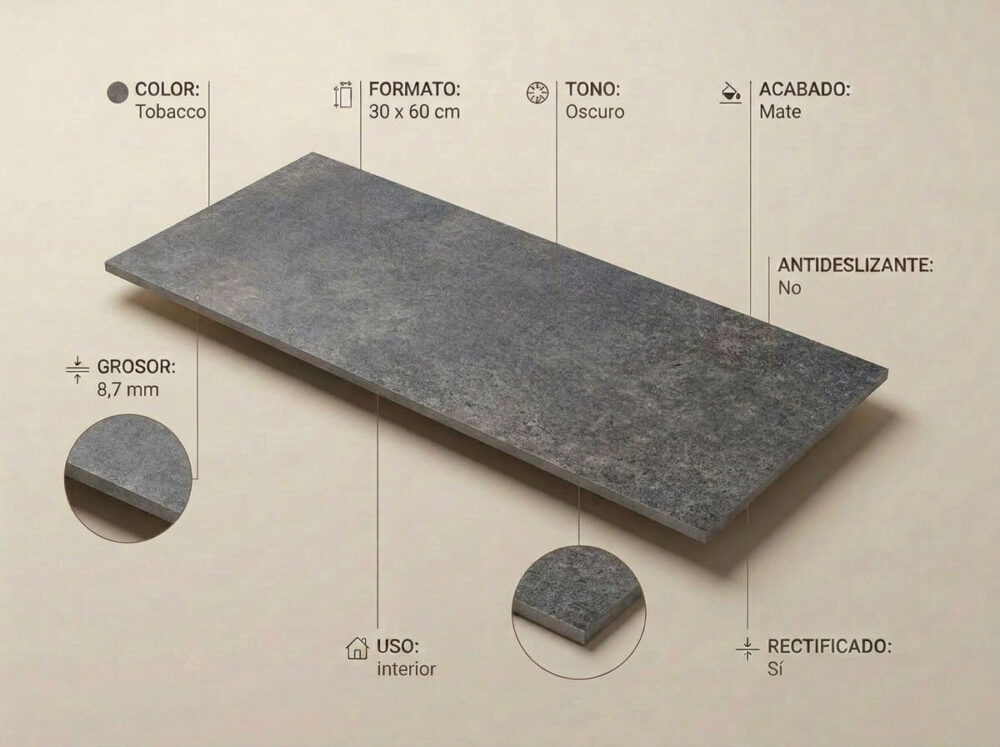 Porcelánico Feroe Tobacco 30×60 cm MT Rect