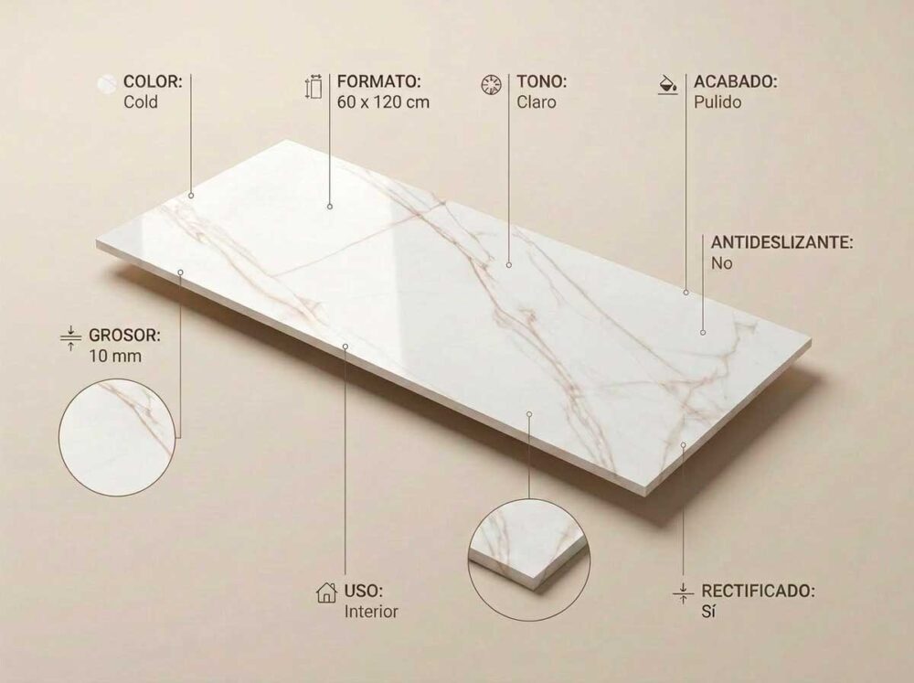 Porcelánico Jolie Cold 60×120 cm PUL Rect