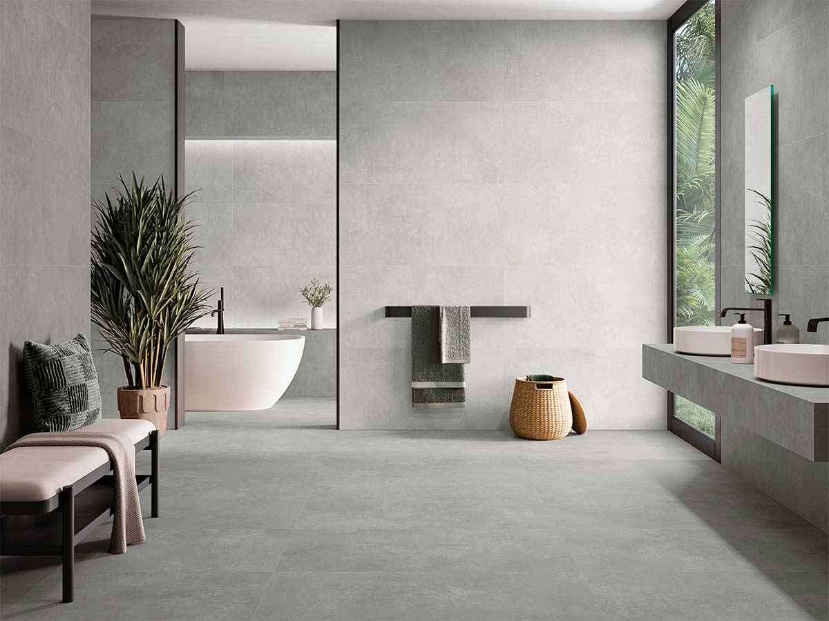 Suelo porcelánico efecto cemento Indeed Grey