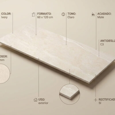 Azulejo porcelánico Austral Ivory