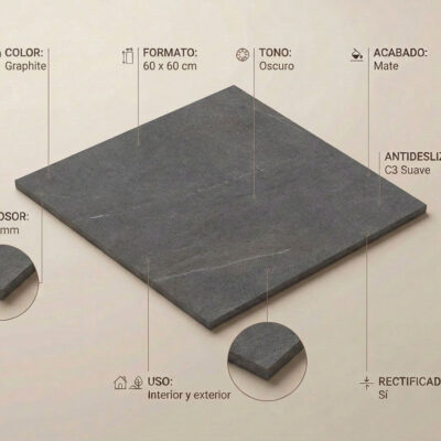 Suelo porcelánico Bellevue Graphite 60x