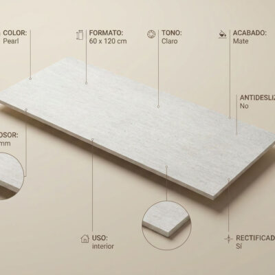 Baldosa porcelánica Dama Pearl 60x