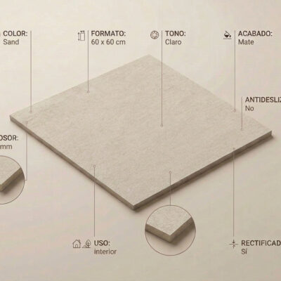 Un suelo porcelanico beige de 60x60