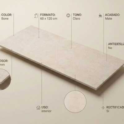 Un suelo porcelánico Tactile Bone