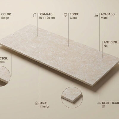 Un azulejo porcelánico beige