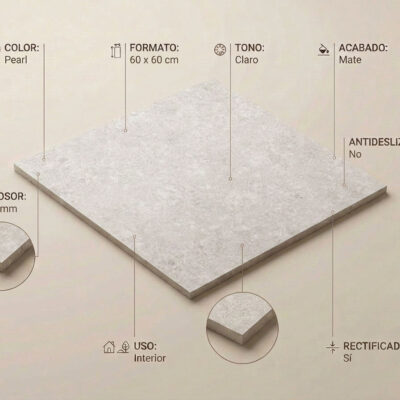 Un suelo porcelánico Verity Pearl 60x
