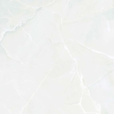 Salón moderno con suelo de pavimento porcelánico Scarlet Soft White imitación mármol.