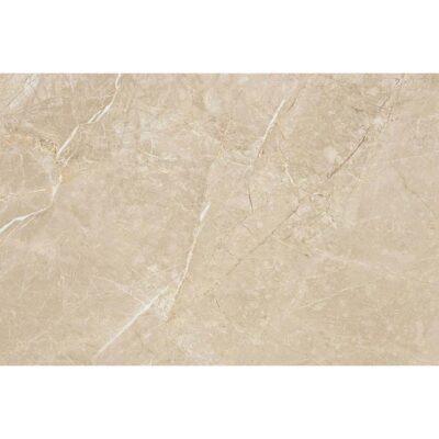 Primer plano de la baldosa porcelánica Syrah Ivory con efecto mármol en color marfil.