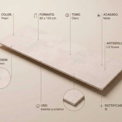 Porcelanico Columbia Pearl de 60x1