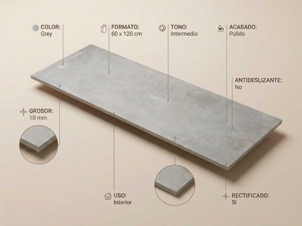 Porcelánico Comodo Grey 60×120 cm PUL Rect
