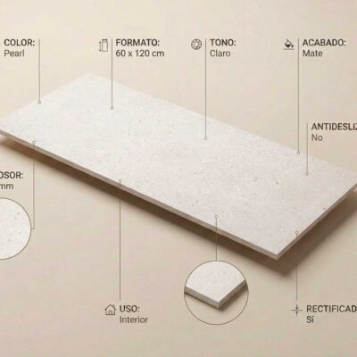 Porcelánico Kreta Pearl de 60x120