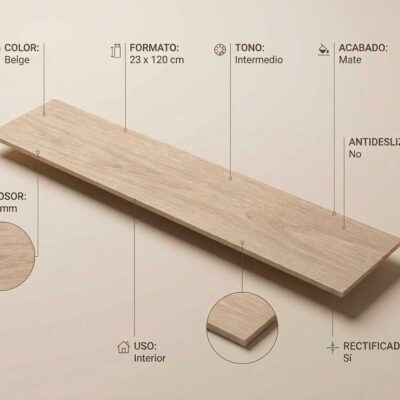 Una placa de porcelánico Ninsba Beige