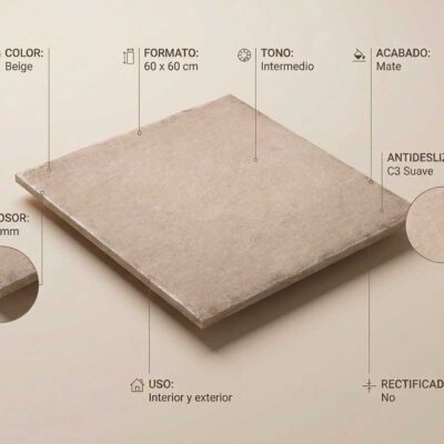Un azulejo porcelanico beige de
