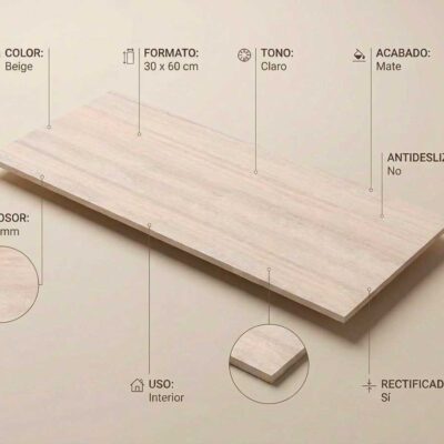 Azulejo porcelánico beige efecto mármol