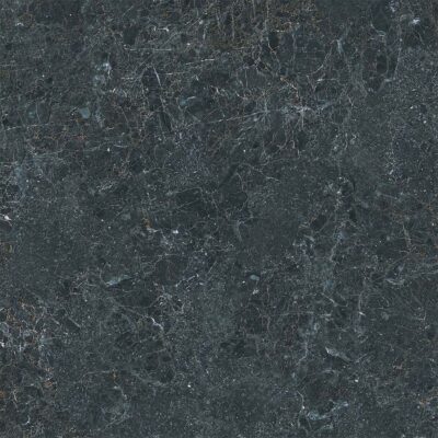 Gres porcelánico efecto mármol negro con vetas doradas, acabado pulido rectificado para interiores de lujo.