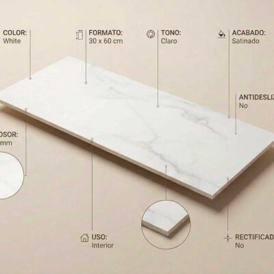 Azulejo blanco de 30x
