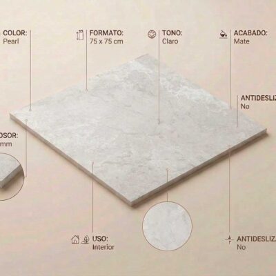 Un azulejo porcelánico Poetry Pearl de