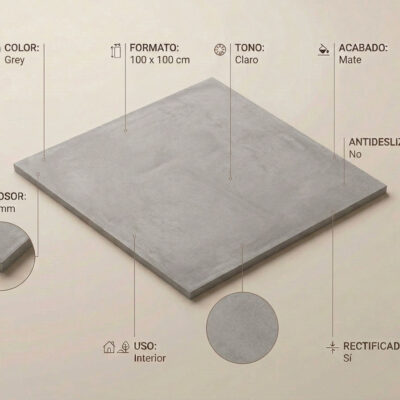 Un azulejo porcelánico gris