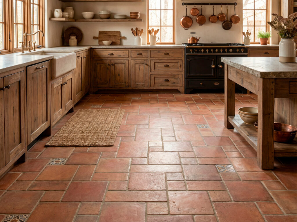 Cocina rústica con suelo de terracota Benisa. Las bal