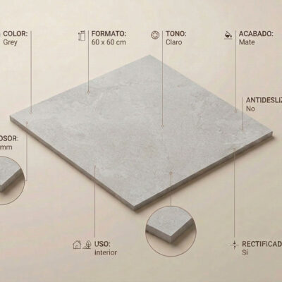 Suelo porcelanico gris 60x