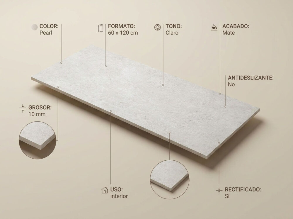 Porcelánico Regina Pearl 60×120 cm MT Rect