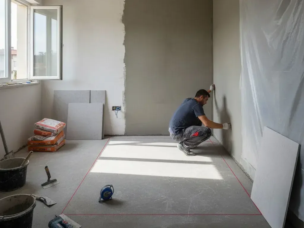5 errores en la instalación de azulejos que arruinarán tu reforma (y cómo evitarlos) 4 Marcado de ejes de replanteo