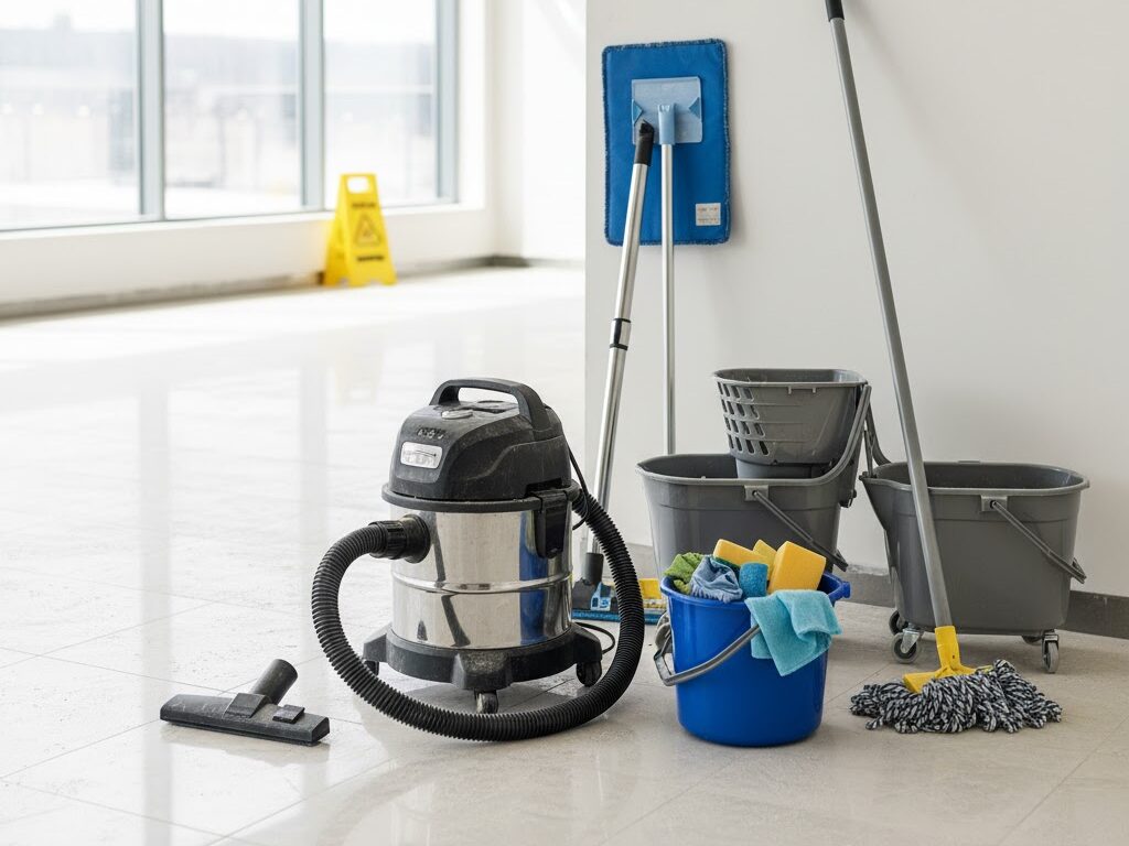 aspiradora mopas y cubos para limpieza de fin de obra e1761123207815