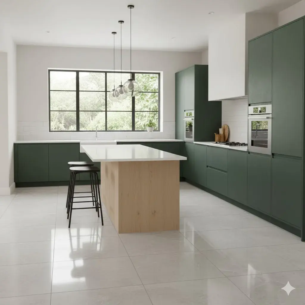 Cocina luminosa con suelo vinílico