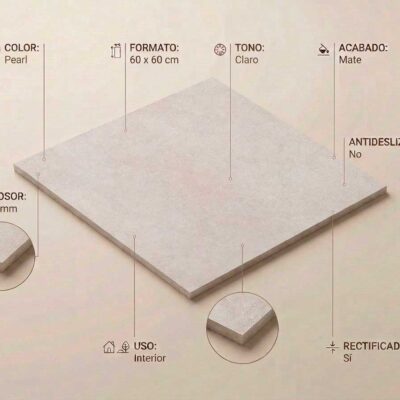 Porcelánico Hardy Pearl 60x60 cm mate rectificado