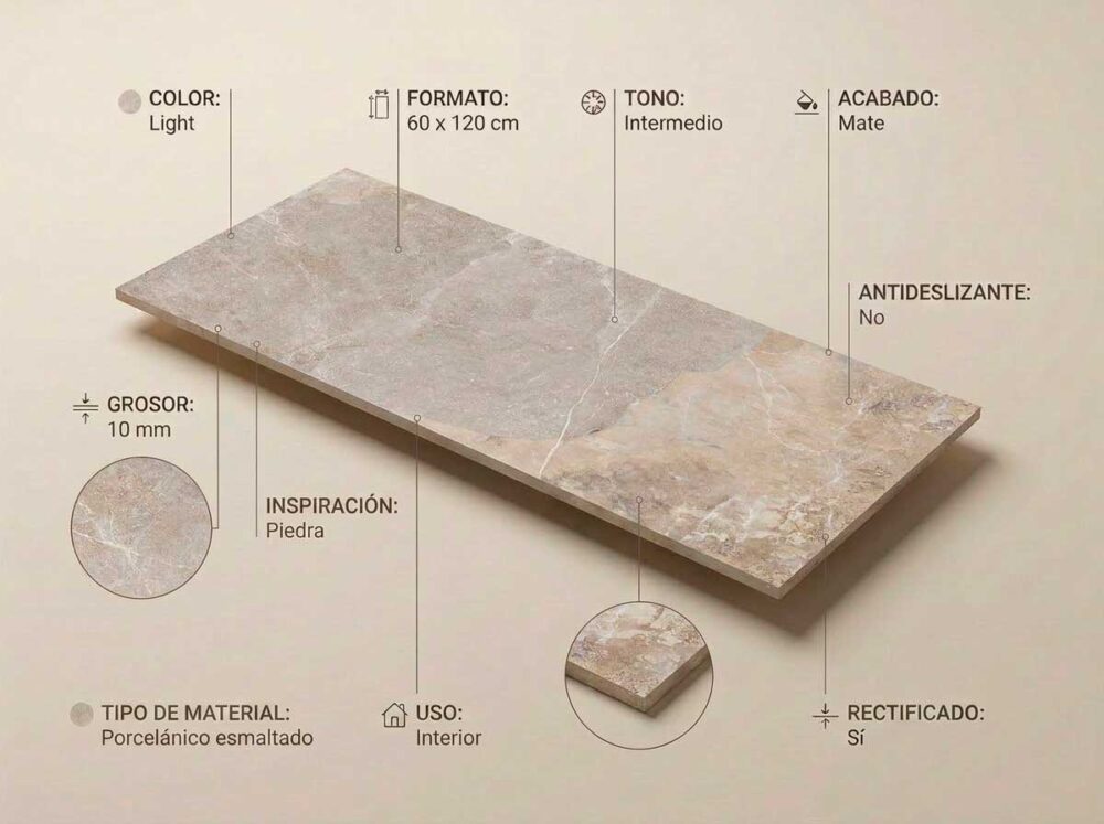 Porcelánico Strato Light 60×120 cm MT Rect