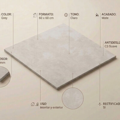 Porcelánico Columbia Grey 60x60 cm gris