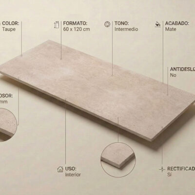 Un suelo porcelánico Claire Taupe