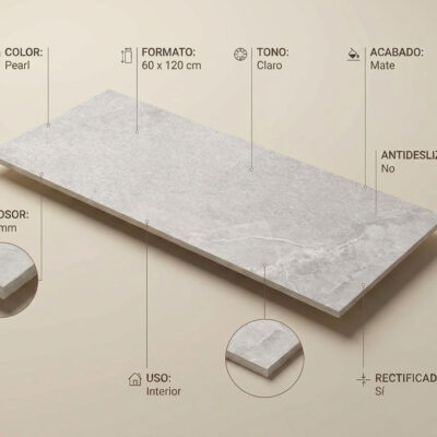 Un suelo porcelánico Lithos Pearl