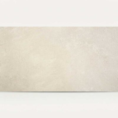 Suelo porcelanico beige con textura de cemento sobre fondo blanco.