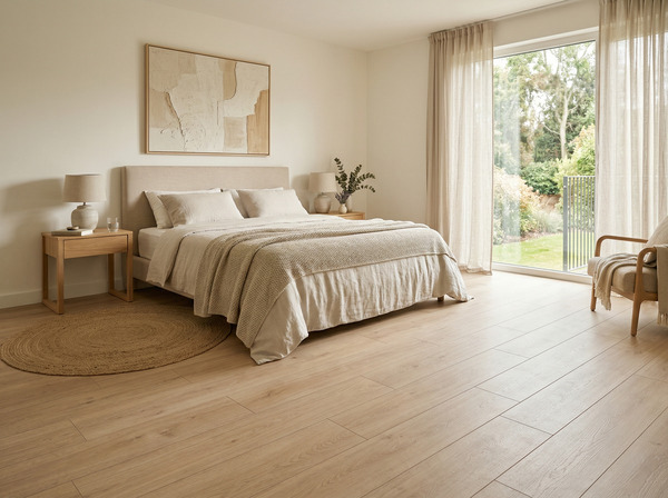 Suelo porcelánico imitación madera para dormitorio