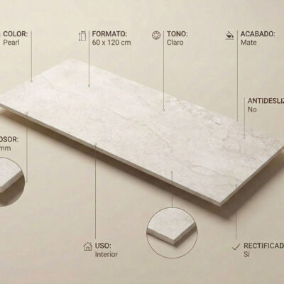 Azulejo porcelánico Gobi Ivory de