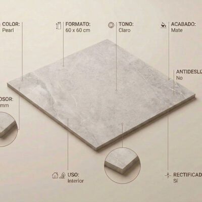 Un suelo porcelánico Lithos Pearl 60x