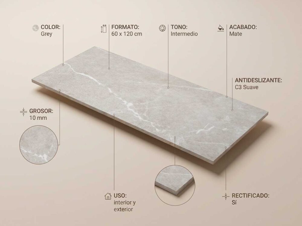 Porcelánico Bodo Grey 60×120 cm MT Rect Slipstop