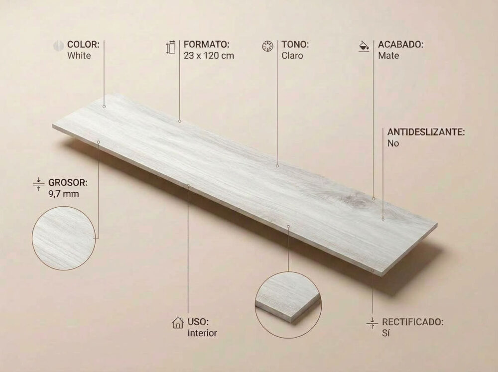 Porcelánico Concorde Gris 23×120 cm MT Rect Slipstop