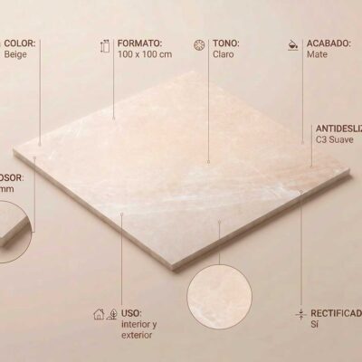 Baldosa porcelánica Bodo Beige