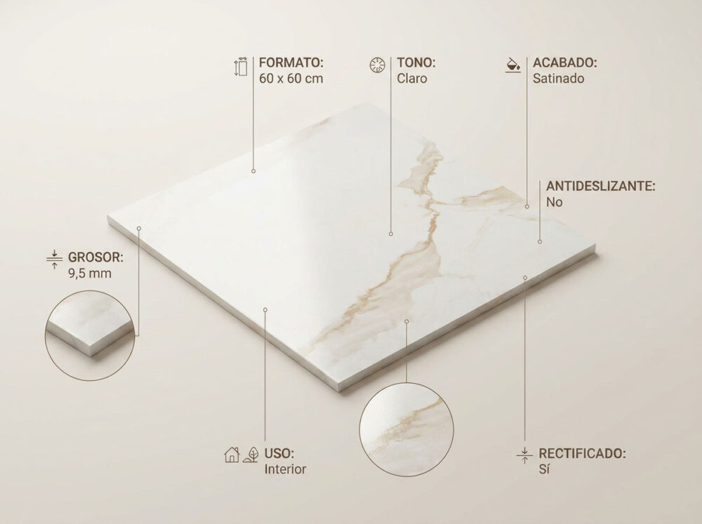 Porcelánico Golden Hill 60×60 cm SAT Rect