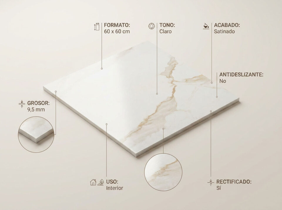 Porcelánico Golden Hill 60×60 cm SAT Rect