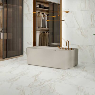 Suelo porcelánico imitación mármol Golden Hill satinado en